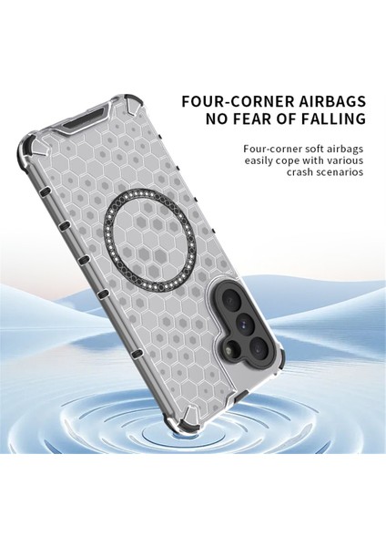 Samsung Galaxy A56 5G/A36 5g Kılıfı Magsafe Honeycomb Tasarım Tpu+Pc Telefon Kılıfı-Gri ile Uyumlu (Yurt Dışından) fırsatları