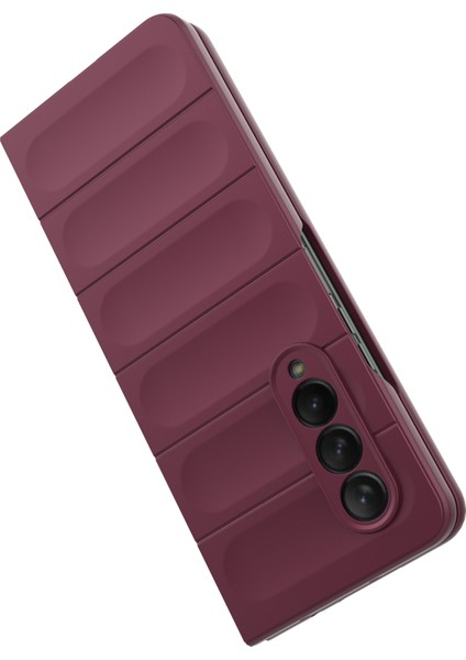 Samsung Galaxy Z Fold3 5g Sert Pc Telefon Kılıfı Çizilmeye Katlanır Kapak-Şarap Kırmızısı (Yurt Dışından) fırsatları