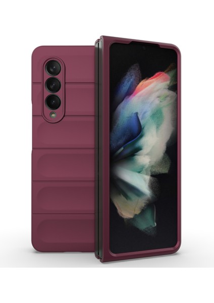 Samsung Galaxy Z Fold3 5g Sert Pc Telefon Kılıfı Çizilmeye Katlanır Kapak-Şarap Kırmızısı (Yurt Dışından) indirimleri