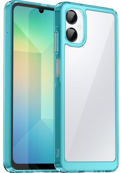 Samsung Galaxy A06 5g Kılıf Tpu+Akrilik Koruyucu Şeffaf Telefon Kılıfı-Şeffaf Mavi (Yurt Dışından)