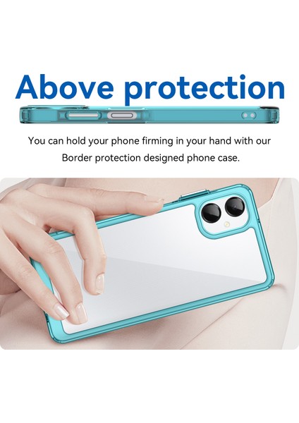 Samsung Galaxy A06 5g Kılıf Tpu+Akrilik Koruyucu Şeffaf Telefon Kılıfı-Şeffaf Mavi (Yurt Dışından) modelleri