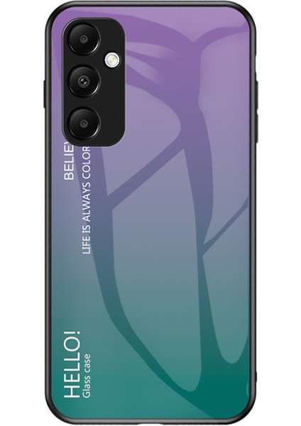 Samsung Galaxy A55 5g Kılıf Degrade Temperli Cam + Pc + Tpu Telefon Kılıfı - Degrade Mor (Yurt Dışından)