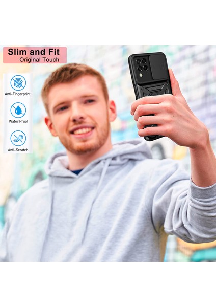 Samsung Galaxy M53 5g Ring Kickstand Telefon Kılıfı Yumuşak Tpu+Sert Pc Hibrit Darbeye Dayanıklı Koruyucu Kılıf Kamera Kapağı-Kırmızı (Yurt Dışından) modelleri