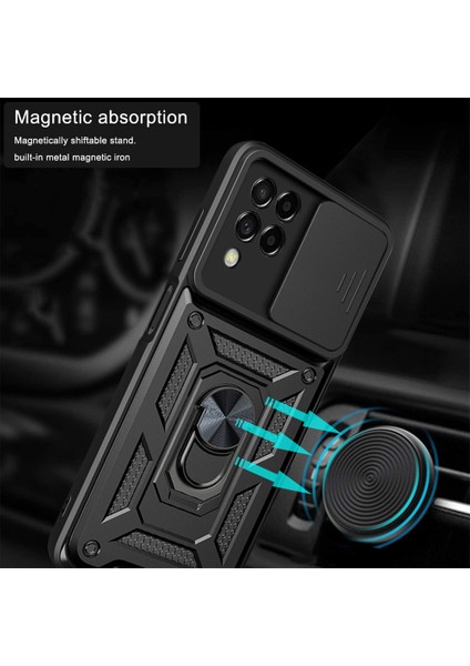 Samsung Galaxy M53 5g Ring Kickstand Telefon Kılıfı Yumuşak Tpu+Sert Pc Hibrit Darbeye Dayanıklı Koruyucu Kılıf Kamera Kapağı-Kırmızı (Yurt Dışından) indirimleri
