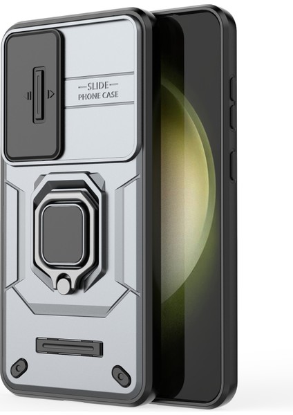 Samsung Galaxy S25+KILIF Pc+Tpu Kickstand Telefon Koruyucu Lens Kapağı-Gri (Yurt Dışından) fırsatları