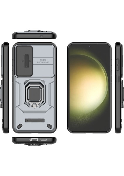 Samsung Galaxy S25+KILIF Pc+Tpu Kickstand Telefon Koruyucu Lens Kapağı-Gri (Yurt Dışından) indirimleri