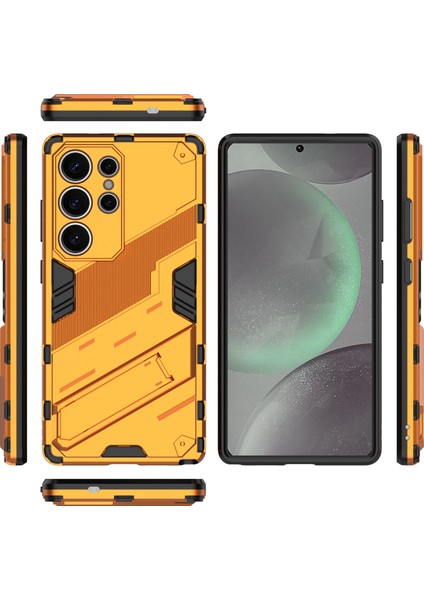 Samsung Galaxy S25 Ultra Kılıf Pc+Tpu Darbeye Dayanıklı Telefon Kılıfı Kickstand Ile-Turuncu (Yurt Dışından) indirimleri