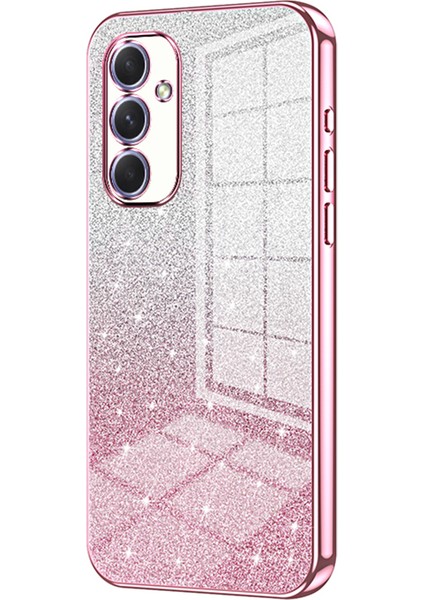 Samsung Galaxy A54 5g Kılıf Degrade Parıltılı Tpu Telefon Arka Kapağı (Hassas Kesim)-Pembe (Yurt Dışından)