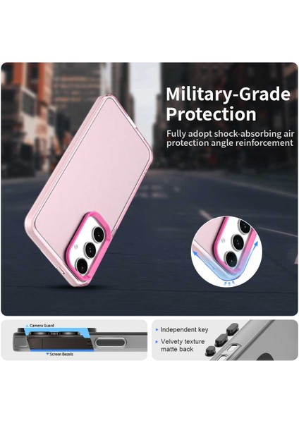 Samsung Galaxy S25+/S24+KILIF Pc+Tpu+Pet Mat Düşmeye Karşı Dayanıklı Telefon Arka Kapağı-Kırmızı (Yurt Dışından) fiyatları