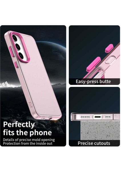 Samsung Galaxy S25+/S24+KILIF Pc+Tpu+Pet Mat Düşmeye Karşı Dayanıklı Telefon Arka Kapağı-Kırmızı (Yurt Dışından) modelleri