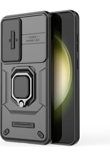 Samsung Galaxy S25+KILIF Pc+Tpu Kickstand Telefon Koruyucu Lens Kapağı Ile-Siyah (Yurt Dışından) fırsatları