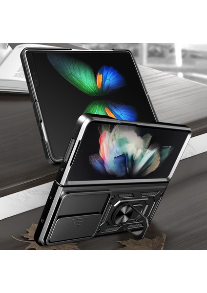 Samsung Galaxy Z Fold4 5g Anti-Düşme Telefon Kılıfı Kickstand Pc+Tpu Hibrit Kapak Sürgülü Kamera Korumalı-Altın (Yurt Dışından) fiyatları