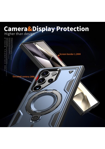 Samsung Galaxy S23 ULTRA/S22 Ultra 5g Kılıf Magsafe Askeri Koruma Pc+Tpu Kickstand Telefon Kılıfı-Mavi ile Uyumlu (Yurt Dışından) indirimleri