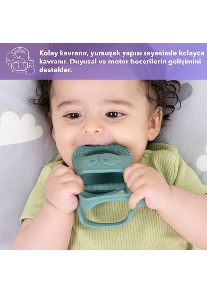 Silikon Bebek Diş Kaşıyıcı – BPA ve BPS İçermez, Ergonomik Tutma, Sevimli Tasarım, Duyusal ve Motor Gelişimi Destekler fırsatları