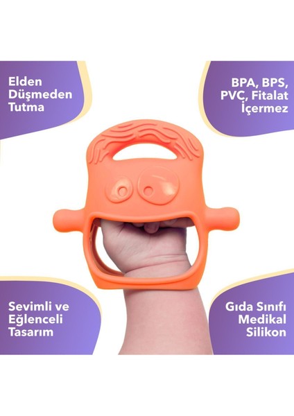 Silikon Bebek Diş Kaşıyıcı – BPA ve BPS İçermez, Ergonomik Tutma, Sevimli Tasarım, Duyusal ve Motor Gelişimi Destekler indirimleri