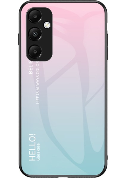 Samsung Galaxy A55 5g Kılıf Degrade Temperli Cam + Pc + Tpu Telefon Kılıfı - Degrade Pembe Mavi (Yurt Dışından)