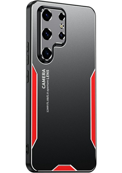 Samsung Galaxy S25 Ultra Telefon Kılıfı Alüminyum Alaşımlı Tpu Pc Arka Kapak-Kırmızı (Yurt Dışından)