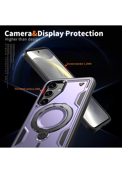 Samsung Galaxy S24 Fe Kılıfı Magsafe Askeri Koruma Pc+Tpu Kickstand Telefon Kılıfı-Mor ile Uyumlu (Yurt Dışından) indirimleri