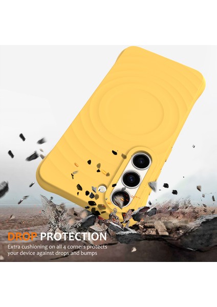 Samsung Galaxy S23+MANYETIK Telefon Kılıfı Dalgalı Doku Sıvı Silikon Darbeye Dayanıklı Kapak-Sarı (Yurt Dışından) fiyatları