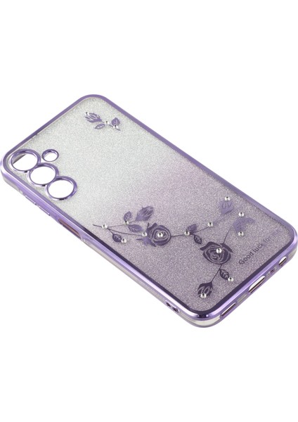 Kadem Telefon Kabuğu Samsung Galaxy A54 5g, Degrade Parıltı Toz Yapay Elmas Dekor Çiçek Desen Tpu Telefon Kılıfı-Mor (Yurt Dışından) fırsatları