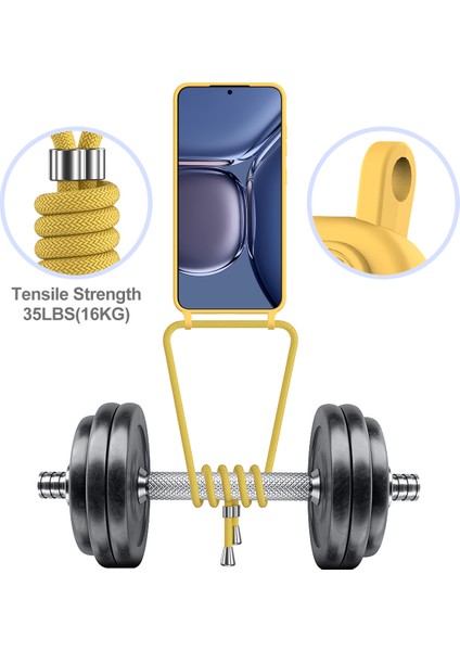 Samsung Galaxy S25 Kılıfı Sıvı Silikon Kart Tutucu Telefon Arka Kapağı Kordonlu-Sarı (Yurt Dışından) fırsatları