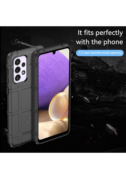Sağlam Kare Izgara Tasarım Kalınlaştırılmış Tpu Düşme Koruması Darbeye Dayanıklı Telefon Kılıfı Samsung Galaxy A33 5g-Siyah (Yurt Dışından) fiyatları