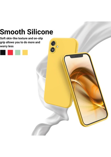 Samsung Galaxy F14 5g Anti-Toz Sıvı Silikon Telefon Kılıfı Yumuşak Astarlı Telefon Kılıfı Kayışlı-Sarı (Yurt Dışından) fırsatları