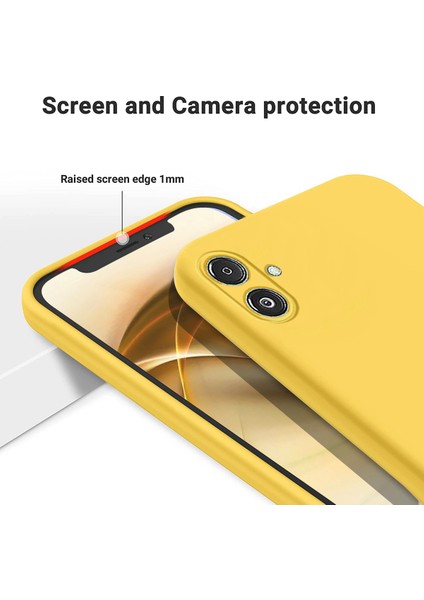 Samsung Galaxy F14 5g Anti-Toz Sıvı Silikon Telefon Kılıfı Yumuşak Astarlı Telefon Kılıfı Kayışlı-Sarı (Yurt Dışından) indirimleri