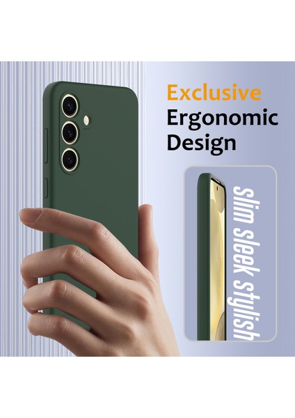 Samsung Galaxy S24 Fe Kılıfı Magsafe Anti-Düşme Sıvı Silikon Telefon Kılıfı ile Uyumlu-Koyu Yeşil (Yurt Dışından) fırsatları