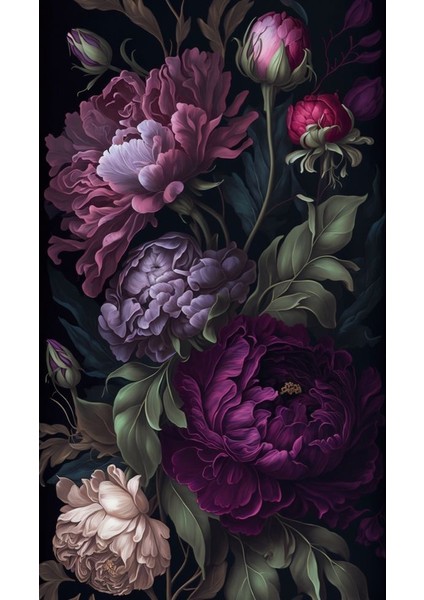 Sanatsal Mor Çiçekler Ev Duvar Salon Güzellik Salonu Ofis Dükkan Dekarasyon Kanvas Tablo fiyatları