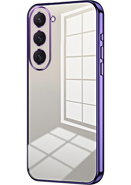 Samsung Galaxy S23 Kılıf Elektrokaplama Darbeye Dayanıklı Tpu Telefon Kılıfı-Mor (Yurt Dışından)