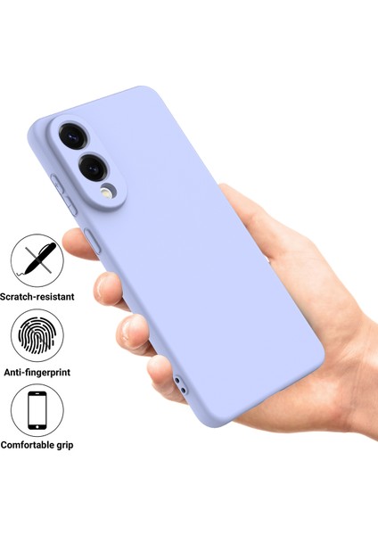 Samsung Galaxy S25 Edge Sıvı Silikon Kılıf Telefon Arka Kapağı El Kayışı Ile-Mor (Yurt Dışından) fiyatları