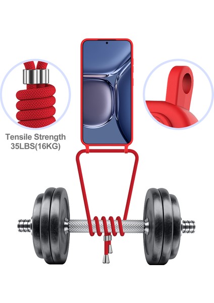 Samsung Galaxy S25 Kılıfı Sıvı Silikon Kart Tutucu Telefon Arka Kapağı Kordonlu-Kırmızı (Yurt Dışından) fırsatları