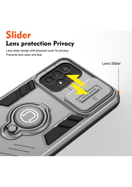 Samsung Galaxy A33 5g Kılıf Halkalı Kickstand Kamera Koruma Pc+Tpu Telefon Kılıfı-Gri (Yurt Dışından) modelleri