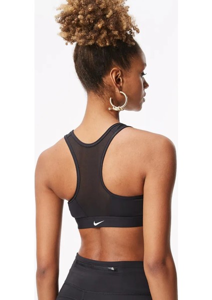 Swoosh Medium Support Padded Zip-Front Bra Kadın Fermuarlı Pedli Spor Sütyeni Siyah fiyatları