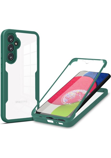 Samsung Galaxy A54 5g Şeffaf Akrilik+Tpu Telefon Kılıfı Kamera Lens Koruma Telefon Kılıfı Pet Ekran Filmi-Siyahımsı Yeşil (Yurt Dışından)