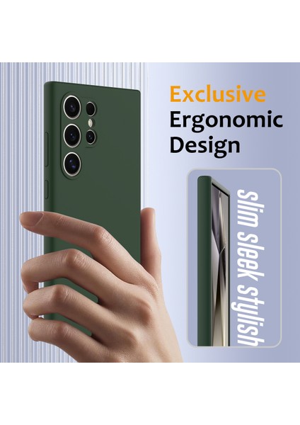 Samsung Galaxy S24 Ultra Kılıf Magsafe Anti-Düşme Sıvı Silikon Telefon Kılıfı ile Uyumlu-Koyu Yeşil (Yurt Dışından) fırsatları