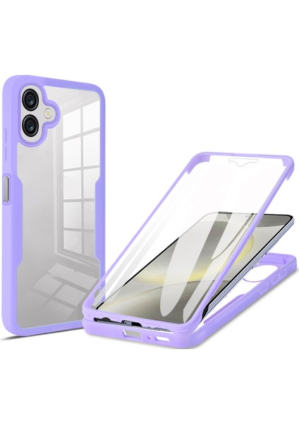 Samsung Galaxy A06 4g Kılıf Akrilik+Tpu Şeffaf Telefon Kılıfı Pet Ekran Filmi-Mor (Yurt Dışından)