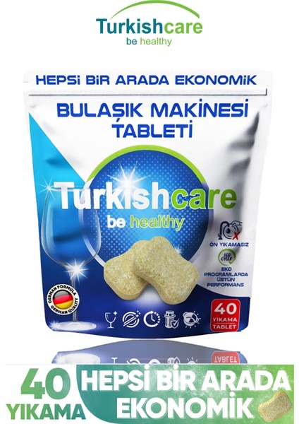 Ekonomik Bulaşık Makinesi Tabletleri 40 Yıkama Hepsi Bir Arada Etkili Temizlik