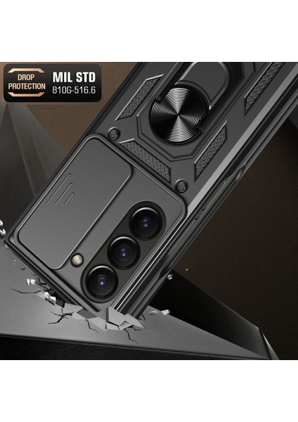 Samsung Galaxy Z Fold6 5g Kılıf Pc+Tpu Telefon Koruyucu Kılıf Lens Koruyucu Ayaklı Telefon Kabuğu-Gümüş (Yurt Dışından) fırsatları