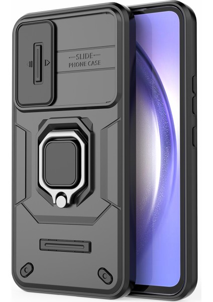 Samsung Galaxy A54 5g Pc+Tpu Telefon Kılıfı Için Arka Kabuk Kayar Lens Koruma Kılıfı ve Ayaklık-Siyah (Yurt Dışından) fiyatları