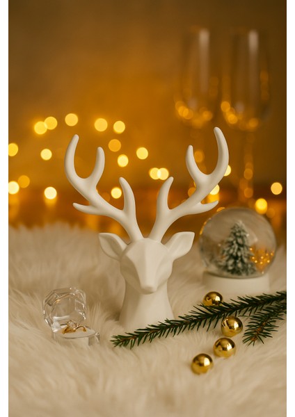 Geyik Figürlü Dekoratif Takı Standı & Duvar Süsü – Minimalist & Zarif Tasarım