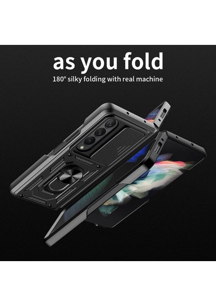 Samsung Galaxy Z Fold4 5g Anti-Düşme Telefon Kılıfı Kickstand Pc+Tpu Hibrit Kapak Sürgülü Kamera Korumalı-Kırmızı (Yurt Dışından) modelleri