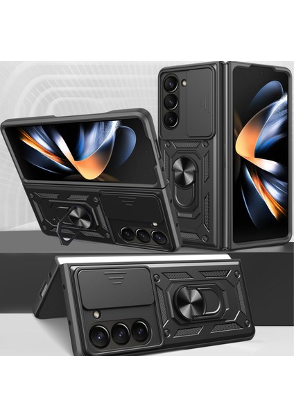 Samsung Galaxy Z Fold6 5g Kılıf Pc+Tpu Telefon Koruyucu Kılıf Lens Koruyucu Ayaklı Telefon Kabuğu-Gül Altını (Yurt Dışından) modelleri