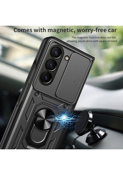 Samsung Galaxy Z Fold6 5g Kılıf Pc+Tpu Telefon Koruyucu Kılıf Lens Koruyucu Ayaklı Telefon Kabuğu-Gül Altını (Yurt Dışından) indirimleri