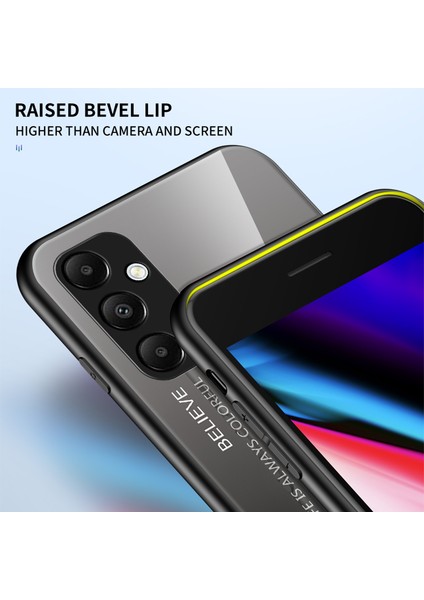 Samsung Galaxy A55 5g Kılıf Degrade Temperli Cam + Pc + Tpu Telefon Kılıfı - Degrade Kırmızı Siyah (Yurt Dışından) fırsatları