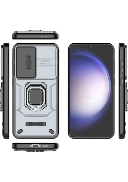 Samsung Galaxy S24 Fe Kılıf Halka Kickstand Pc+Tpu Telefon Kılıfı Sürgülü Kamera Koruma-Gri (Yurt Dışından) indirimleri