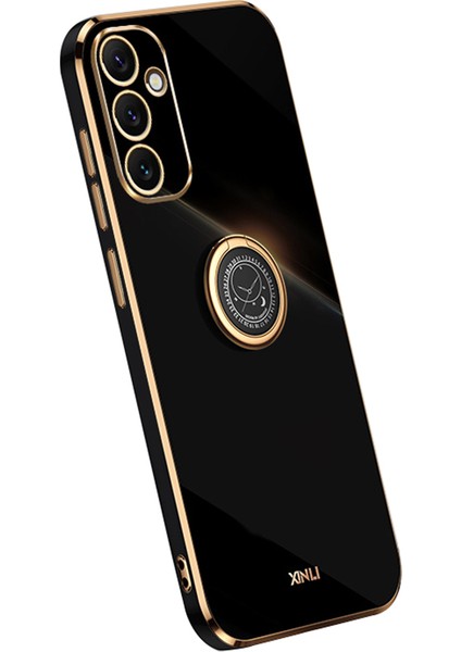 Xınlı Samsung Galaxy A34 5g Telefon Tpu Kılıf Galvanik Halka Destekli Düşmeye Karşı Kapak-Siyah (Yurt Dışından)
