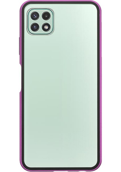 Metal Çerçeve + Çift Taraflı Hd Temperli Cam Düşmeye Karşı Koruyucu Manyetik Emici Telefon Kılıfı Samsung Galaxy A22 5g (Ab Sürümü) - Mor (Yurt Dışından) fiyatları