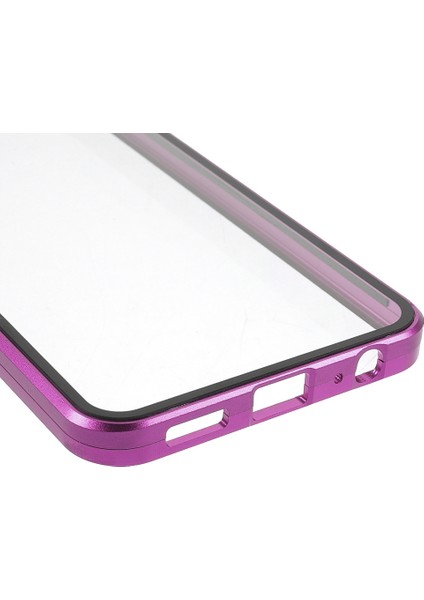 Metal Çerçeve + Çift Taraflı Hd Temperli Cam Düşmeye Karşı Koruyucu Manyetik Emici Telefon Kılıfı Samsung Galaxy A22 5g (Ab Sürümü) - Mor (Yurt Dışından) fırsatları